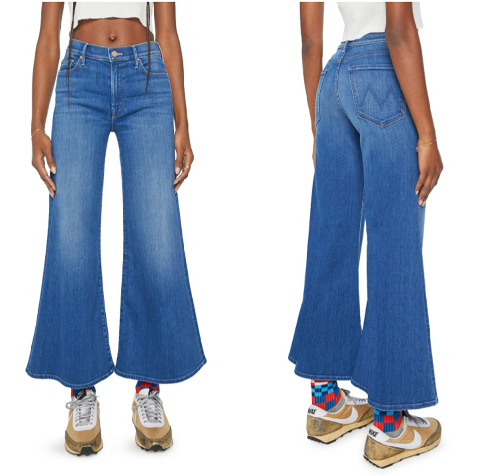 MOTHER The Twister Ankle Wide Leg Flare Jeans Women 31 Blue Denim High Rise
